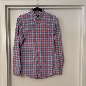 Vineyard Vines Blue and Pink Plaid Shirt